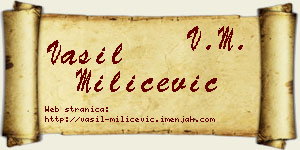 Vasil Milićević vizit kartica
